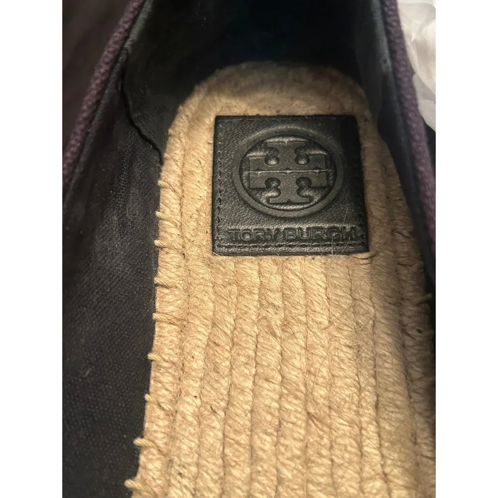 Tory Burch SeaHorse Espadrille Women's Flats Size 7.5 M Navy Blue